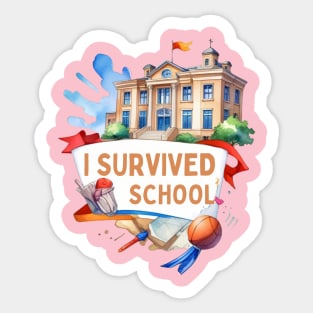 School's out, I survived school! Class of 2024, graduation gift, teacher gift, student gift. Sticker